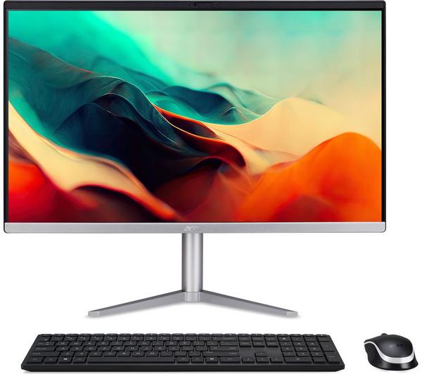 acer aspire c24 1300 23.8" all in one pc amd ryzen 5, 1 tb ssd, black