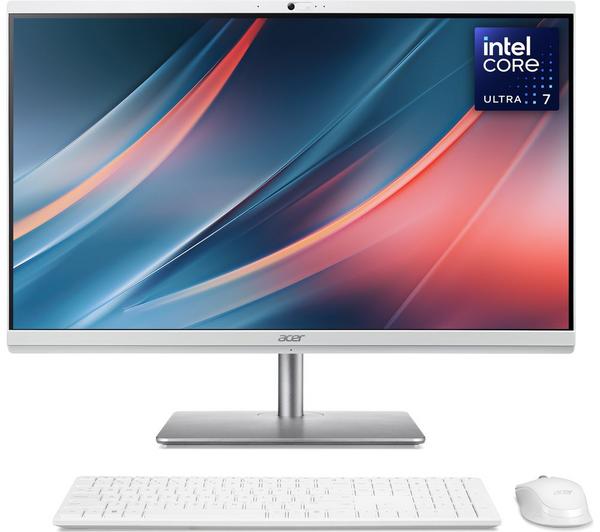 acer aspire c27 195es 27" all in one pc intel® core™ ultra 7, 1 tb ssd, white