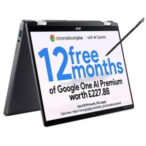 acer spin 714 14" 2 in 1 chromebook plus intel® core™ ultra 5, 512 gb ssd, grey