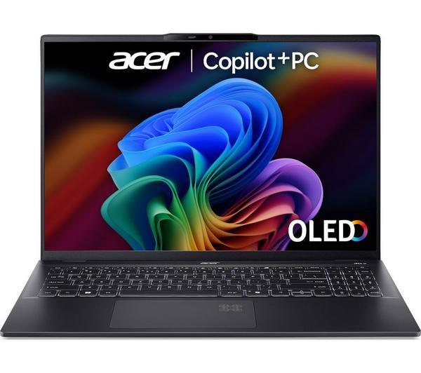 acer swift ai 16" laptop, copilot+ pc intel® core™ ultra 7, 1 tb ssd, black