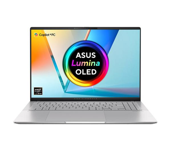 asus vivobook s16 oled 16" laptop, copilot+ pc amd ryzen ai 9, 1 tb ssd, cool silver