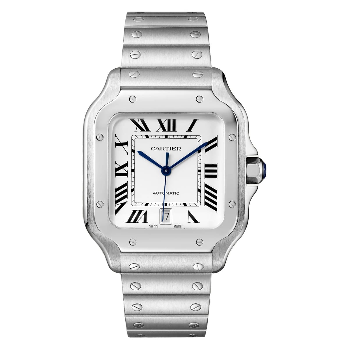 cartier large model santos de cartier wssa0018 stainless steel...