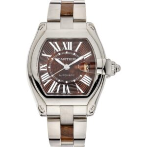 cartier roadster xl w6206000 brown dial white gold bracelet watch...