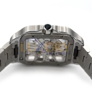 cartier santos de cartier skeleton watch whsa0007 – luxury...