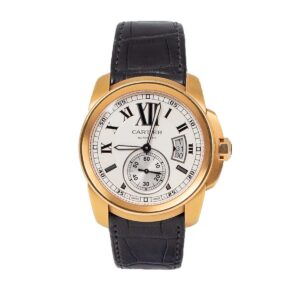 cartier w7100009 calibre snailed dial black strap 42mm watch –...