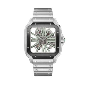 cartier whsa0033 santos de cartier luminescent skeleton dial large...