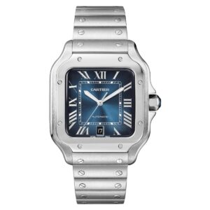 cartier wssa0030 santos de cartier large blue dial men’s watch –...