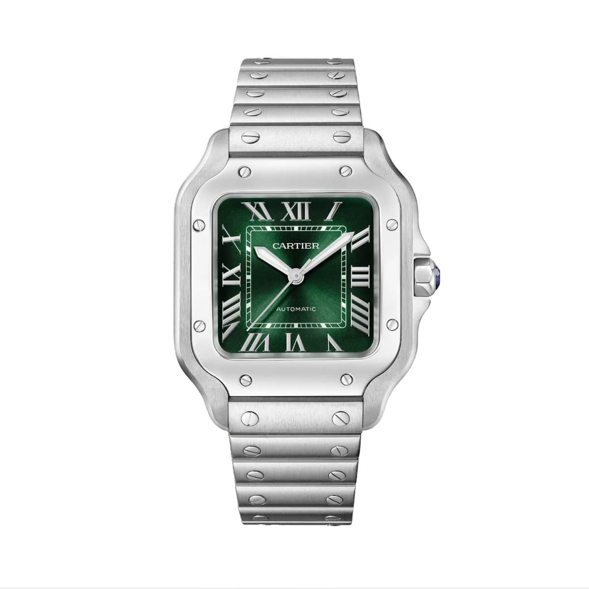 cartier wssa0061 santos de cartier green dial medium – luxury...
