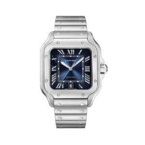 cartier wssa0071 santos de cartier graduated blue dial large –...