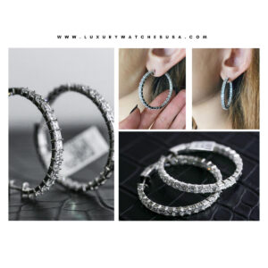 diamond hoop earrings 18k white gold – luxury watches usa