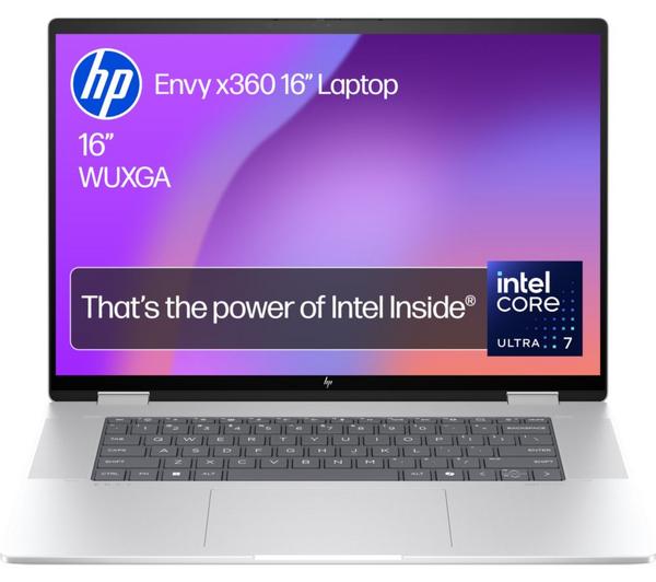 hp envy x360 16 ac0501na 16" 2 in 1 laptop intel® core™ ultra 7, 512 gb ssd, silver