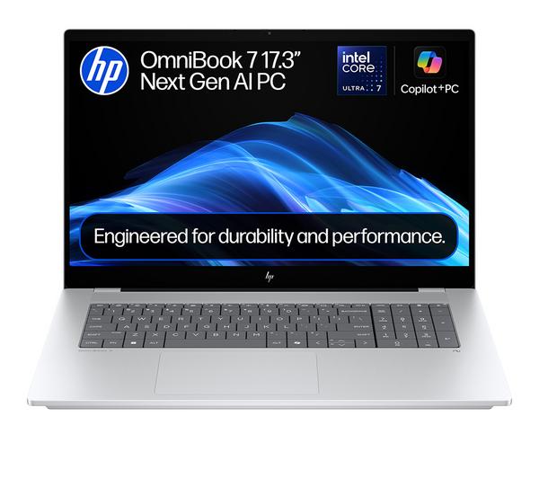 hp omnibook 7 ngai 17.3" laptop intel® core™ ultra 7, 1 tb ssd, silver