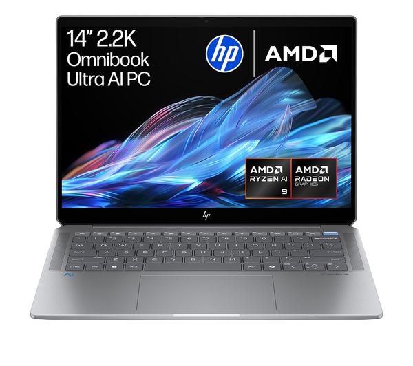 hp omnibook ultra 14" laptop amd ryzen ai 9, 1 tb ssd, silver
