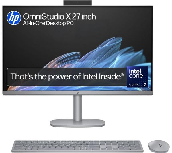 hp omnistudio x 27 cs0003na 27" all in one pc intel® core™ ultra 7, 1 tb ssd, silver