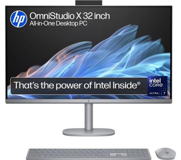 hp omnistudio x 32 c0004na 31.5" all in one pc intel® core™ ultra 7, 1 tb ssd, silver