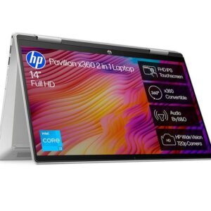 hp pavilion x360 14 ek1511sa 14" 2 in 1 laptop intel® core™ i3, 256 gb ssd, silver