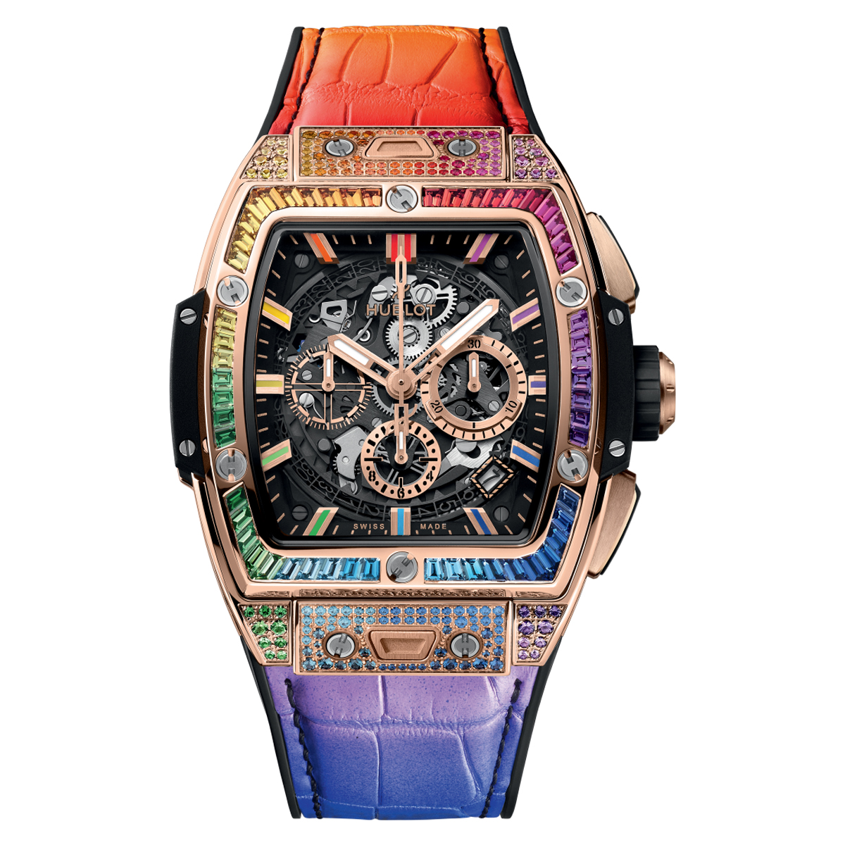 hublot 642.ox.0118.lr.0999 king gold rainbow 42mm watch – luxury...