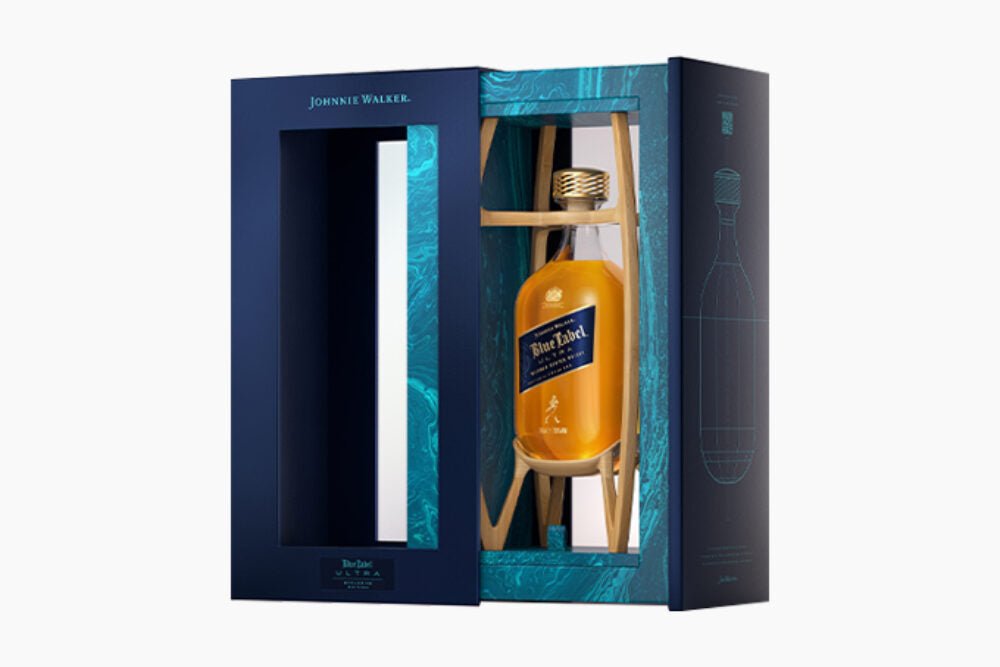 johnnie walker blue label ultra | world's latest glass bottle