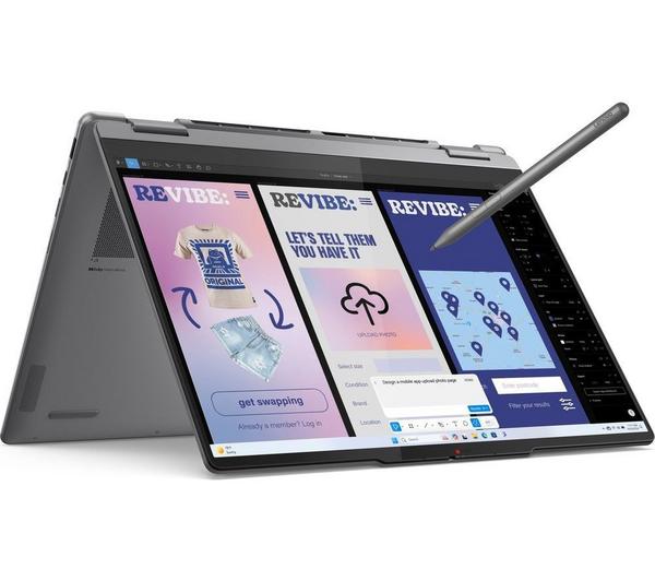 lenovo yoga 7 14" 2 in 1 laptop, copilot+ pc intel® core™ ultra 7, 1 tb ssd, luna grey