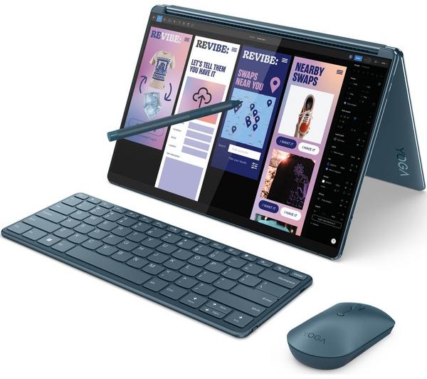 lenovo yoga book 9 13.3" 2 in 1 laptop intel® core™ ultra 7, 1 tb ssd, teal