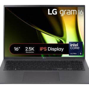 lg gram 16 16z90s g.ar56a1 16" laptop intel® core™ ultra 5, 512 gb ssd, dark grey