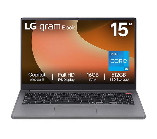 lg gram book ai 15u50t g.aa56a1 15.6" laptop intel® core™ i5, 512 gb ssd, titan silver