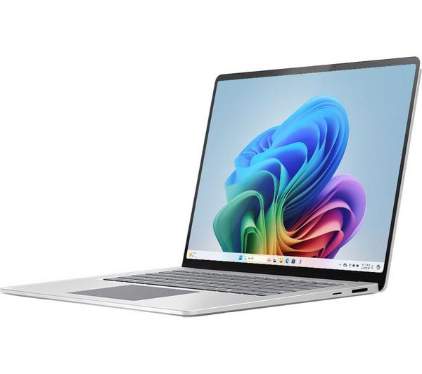 microsoft 15" surface laptop, copilot+ pc snapdragon x elite, 256 gb ssd, platinum