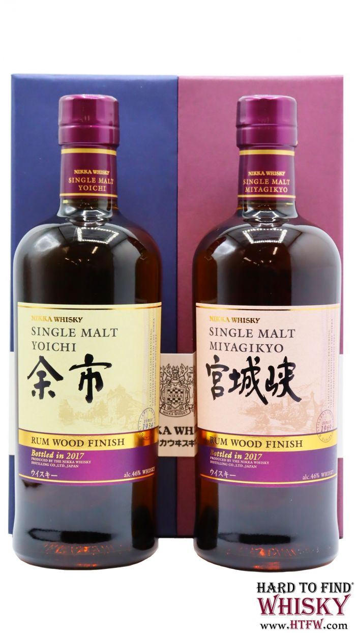 nikka yoichi & miyagikyo rum finish twin pack whisky 70cl