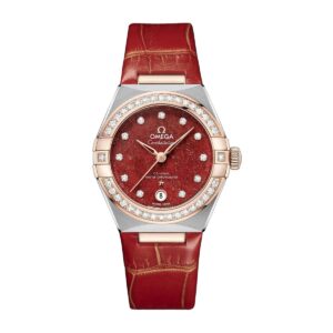 omega 131.28.29.20.99.002 co axial red diamonds dial – luxury...