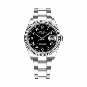 rolex 115234 oyster perpetual black roman dial – luxury watches usa