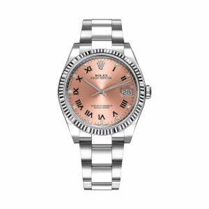 rolex 115234 oyster perpetual pink roman dial – luxury watches usa