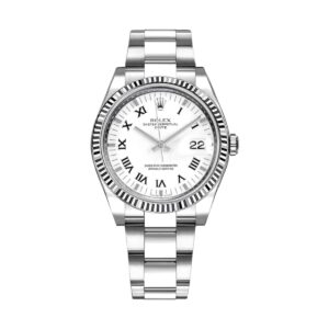 rolex 115234 oyster perpetual white roman dial – luxury watches usa