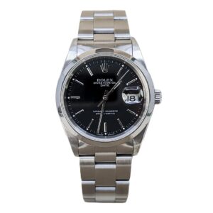 rolex 15210 oyster perpetual black stick dial 34mm stainless steel...