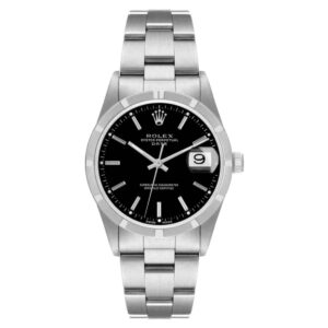 rolex 15210 oyster perpetual black stick dial 34mm stainless steel...