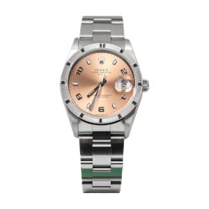 rolex 15210 oyster perpetual pink/salmon arabic dial 34mm...