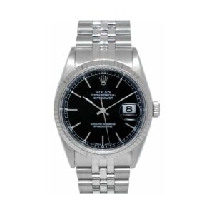 rolex 16234 datejust black index stainless steel jubilee bracelet...