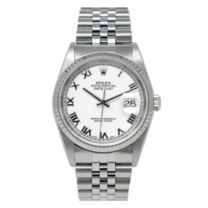 rolex 16234 datejust white roman dial stainless steel jubilee...