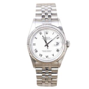 rolex 16234 datejust white roman stainless steel jubilee bracelet...