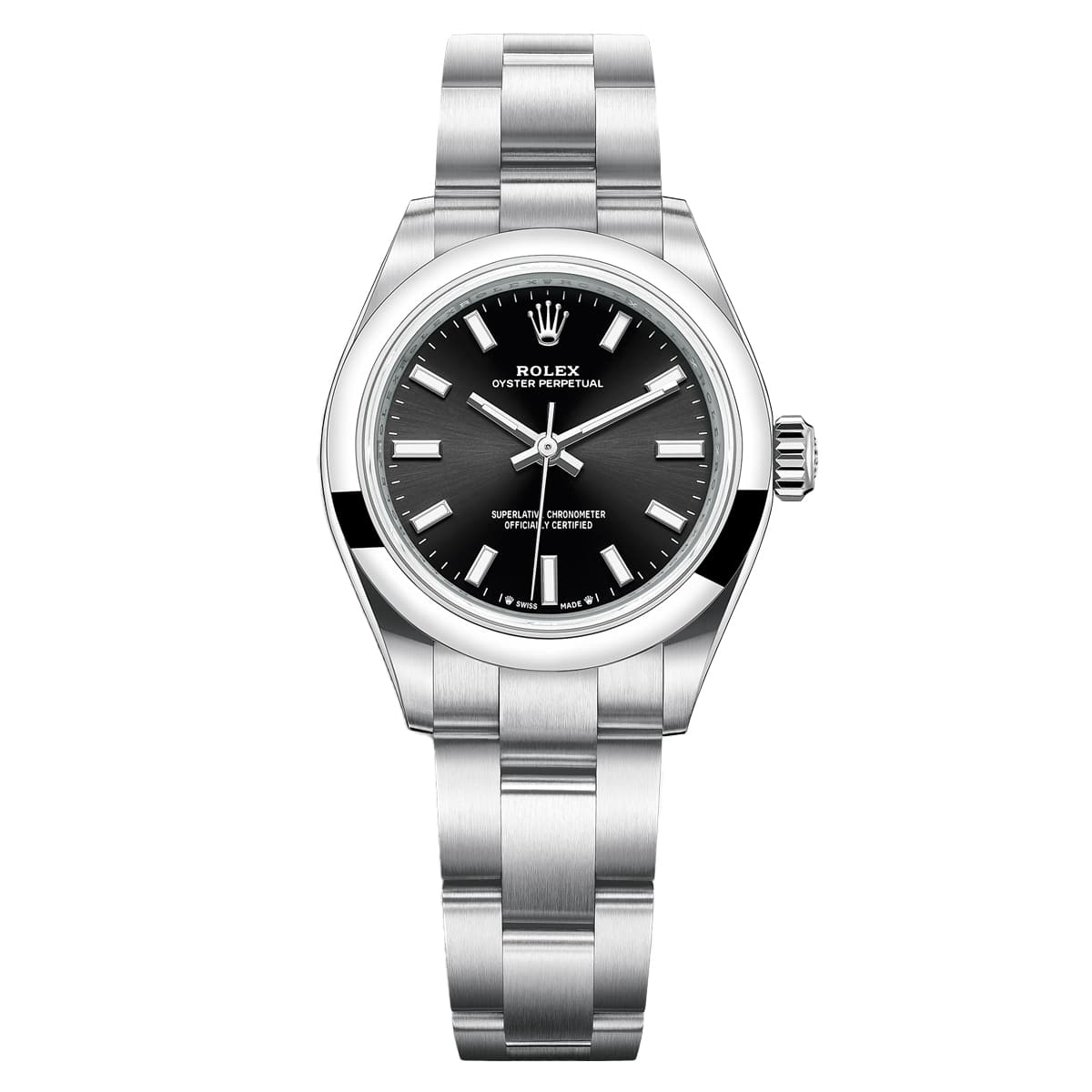 rolex 276200 0002 oyster perpetual 28mm black dial oyster...