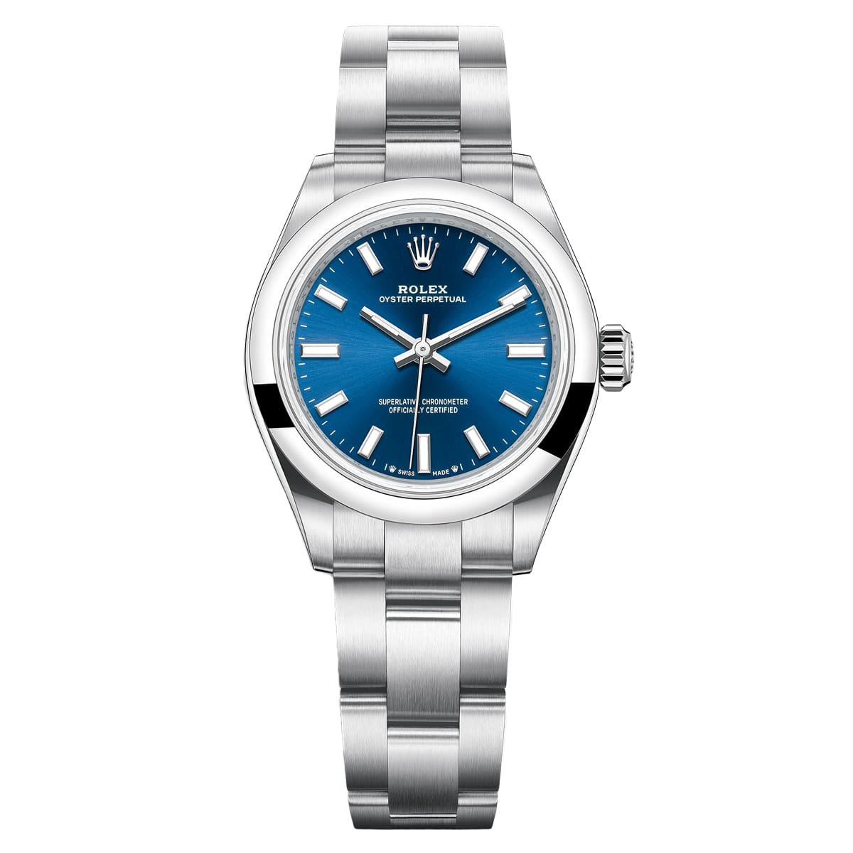 rolex 276200 0003 oyster perpetual 28mm blue dial oyster stainless...