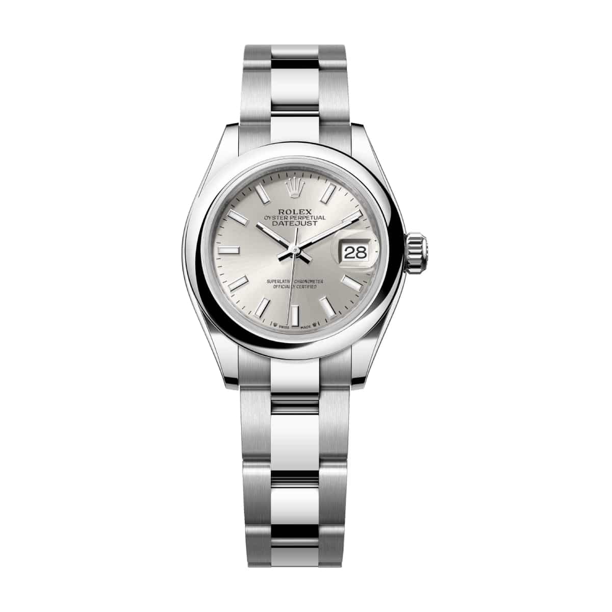 rolex 279160 0006 oyster perpetual 28mm silver dial oyster...
