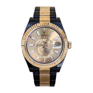 rolex 326933 sky dweller 42mm champagne dial oyster bracelet pvd...
