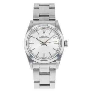 rolex 77080 oyster perpetual midsize 31mm silver stick watch –...