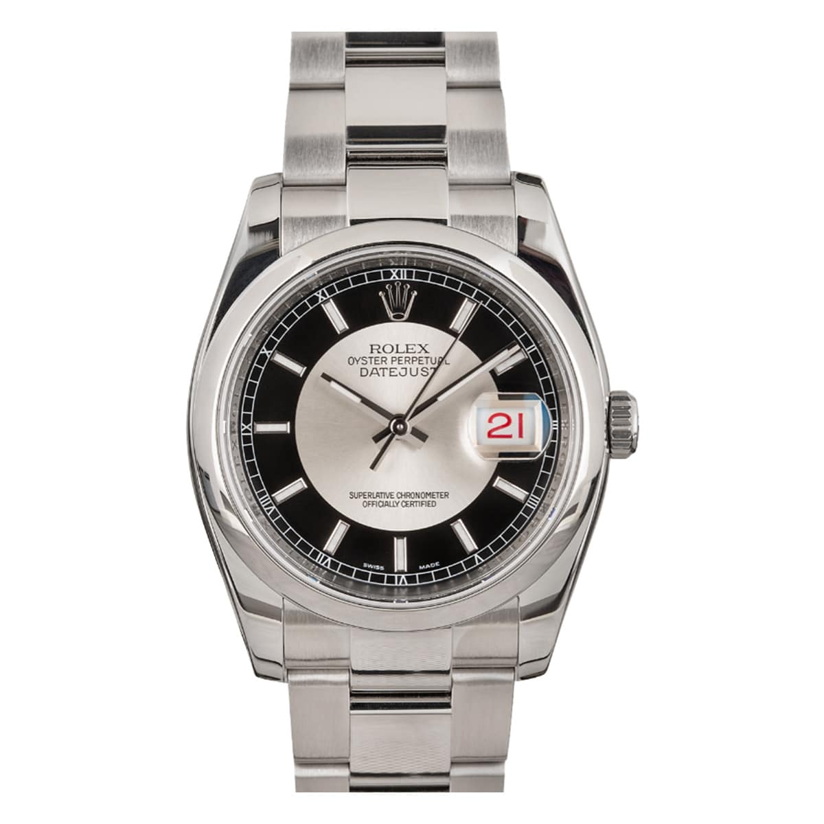 rolex datejust 116200 36mm steel tuxedo dial watch – luxury...