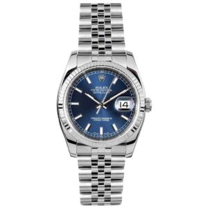 rolex datejust 116234 blue index dial jubilee bracelet 36mm watch...