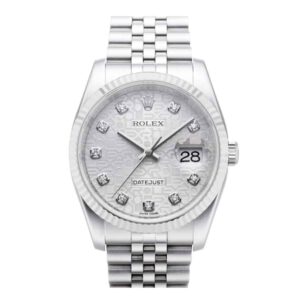 rolex datejust 116234 steel & white gold jubilee 36mm rolex silver...