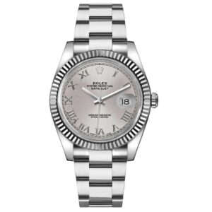 rolex datejust 116234 steel & white gold oyster 36mm silver roman...