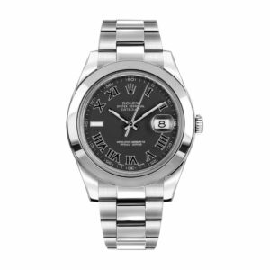 rolex datejust 116300 0006 stainless steel black roman dial –...