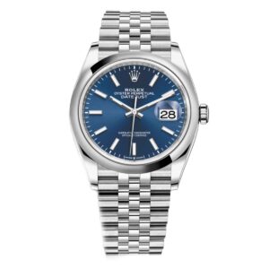 rolex datejust 126200 0005 oyster perpetual 36 mm blue dial...