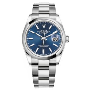 rolex datejust 126200 0006 36 mm stainless steel blue dial oyster...